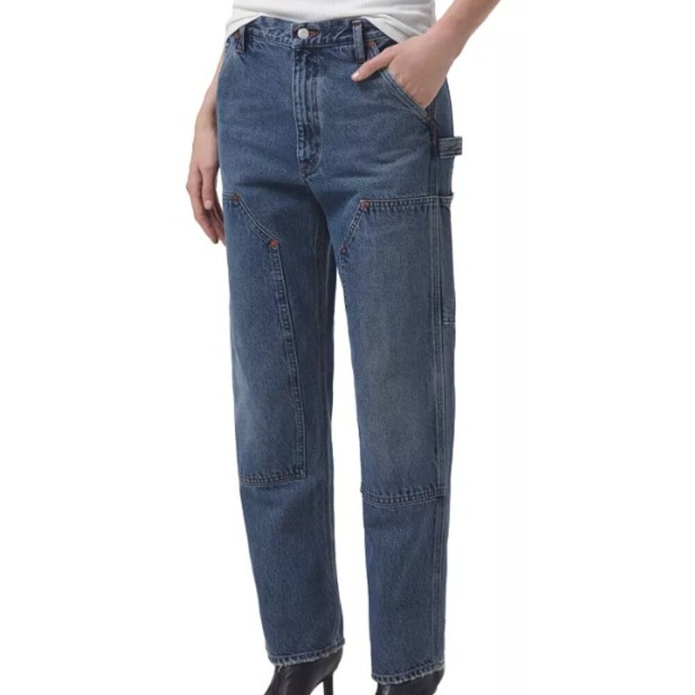 AGOLDE RAMI HIGH RISE STRAIGHT CARPENTER JEANS in REPETITION